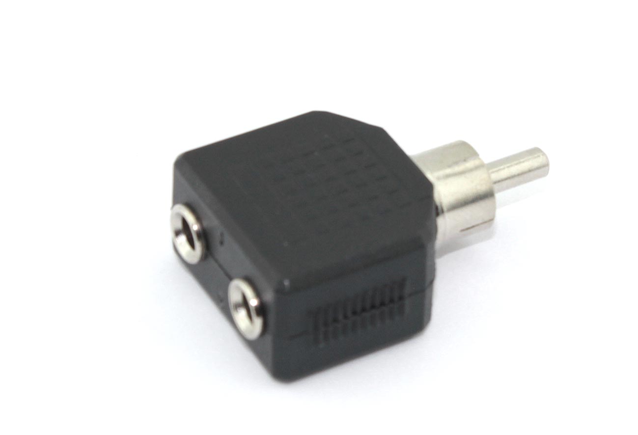 Разетвитель RCA (тюльпан) папа на 2 miniJack мама 1 канал