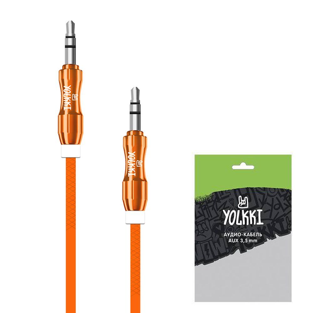 Кабель AUX YOLKKI Cymbals pack оранжевый (1м)