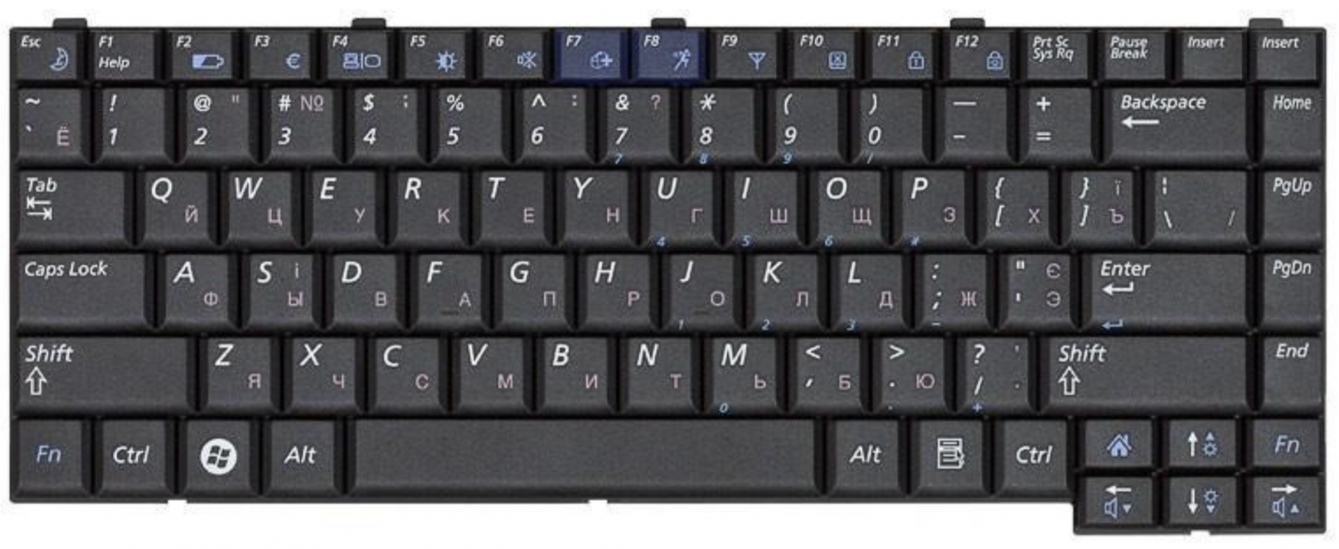 Клавиатура Samsung R503 черная OEM