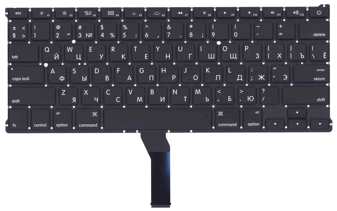 Клавиатура Apple MacBook Air 13.3" середина 2011 A1369 (MC965LL/A) с подсветкой, плоский ENTER, OEM