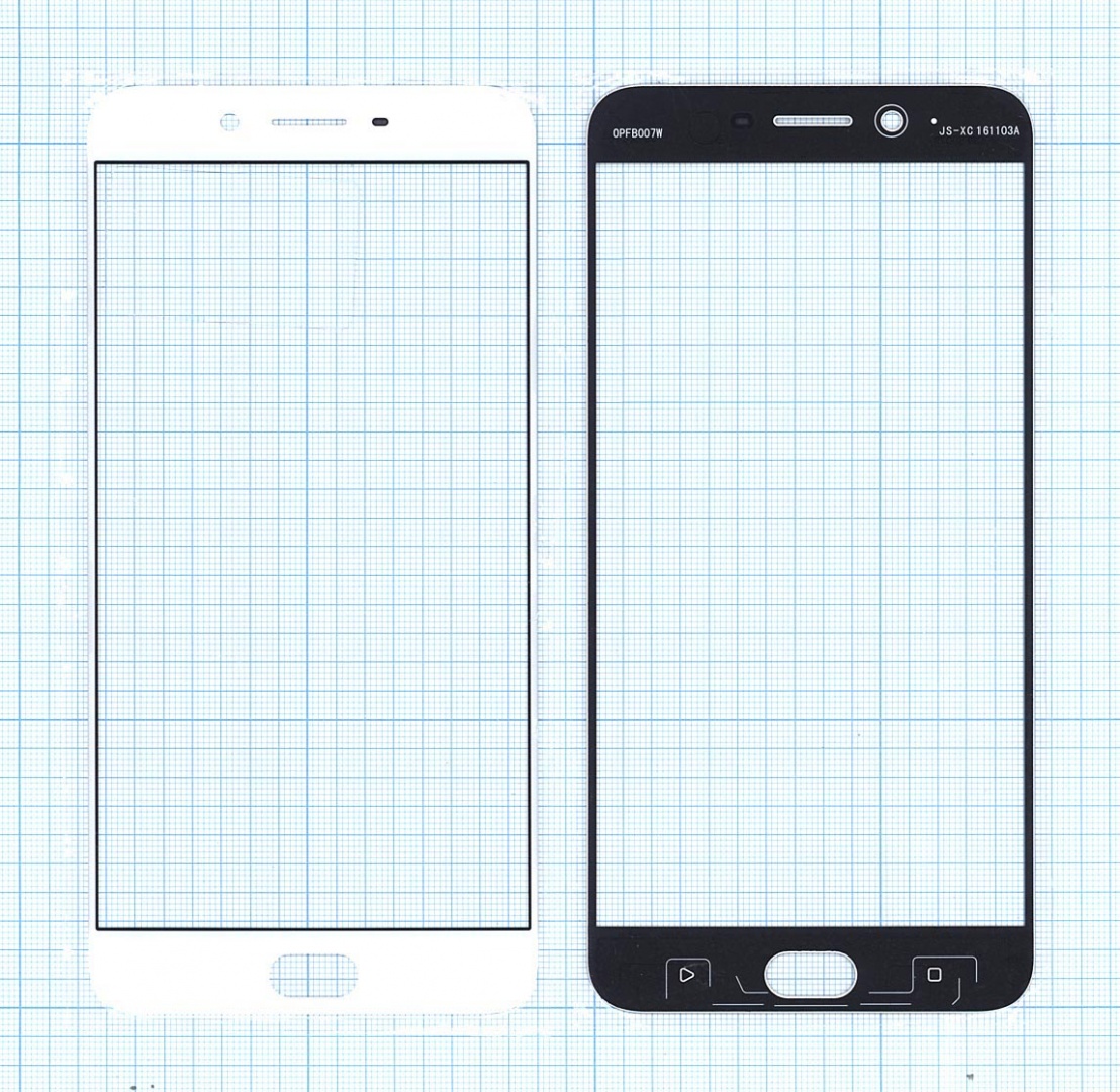Cтекло для Oppo R9s Plus белое