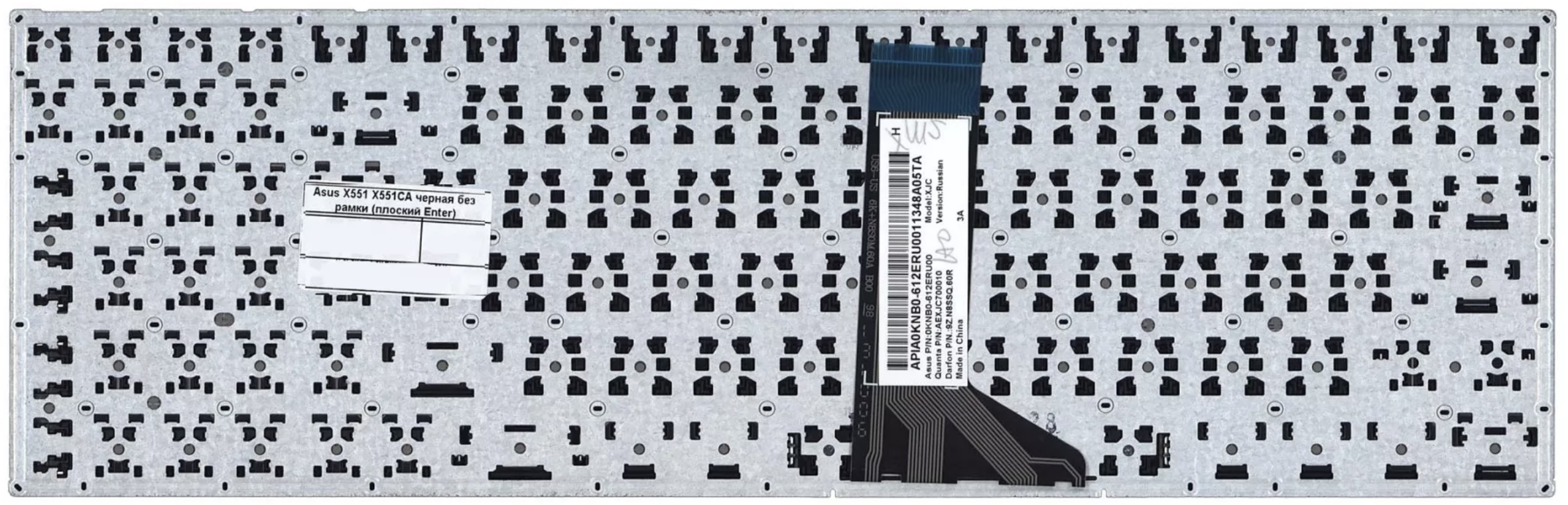 Клавиатура Asus F550 плоский Enter, чёрная OEM