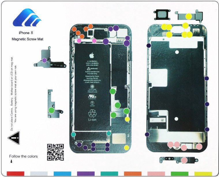 Профессиональный магнитный коврик для разборки iPhone 8