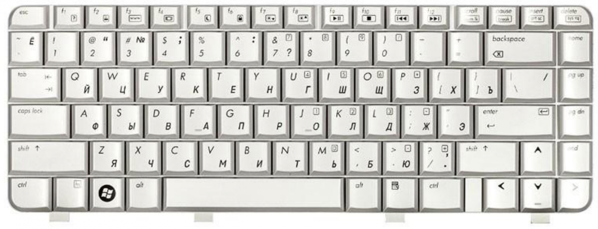 Клавиатура HP Compaq Presario V3000 серебристая, OEM