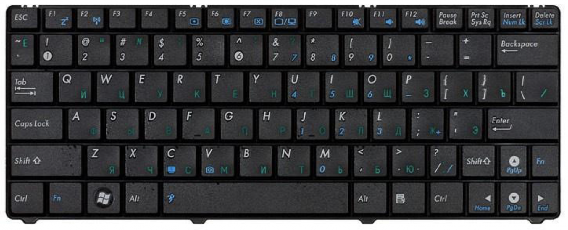 Клавиатура ASUS N10 черная, без рамки, OEM