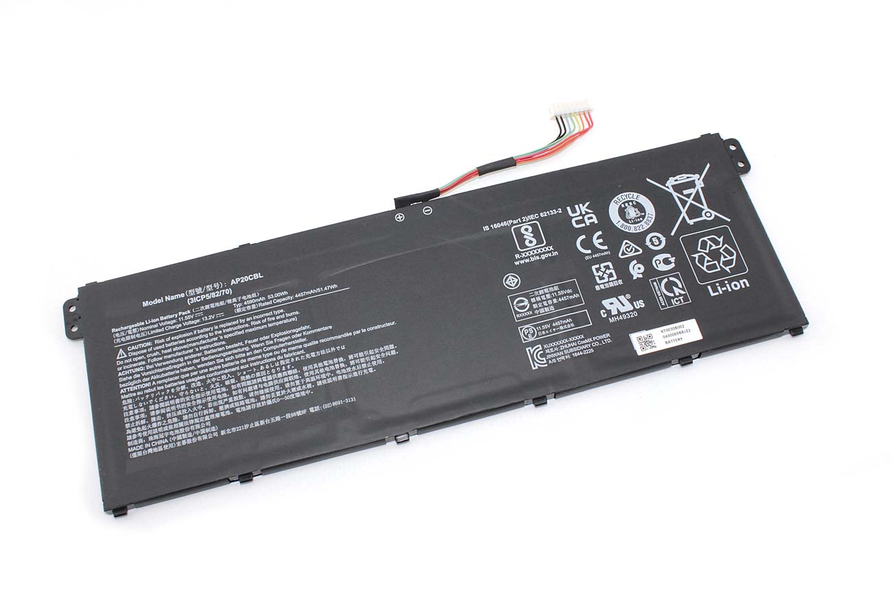 Аккумуляторная батарея для ноутбука Acer Swift 3 SF314-511 (AP20CBL) 11.55V 53Wh