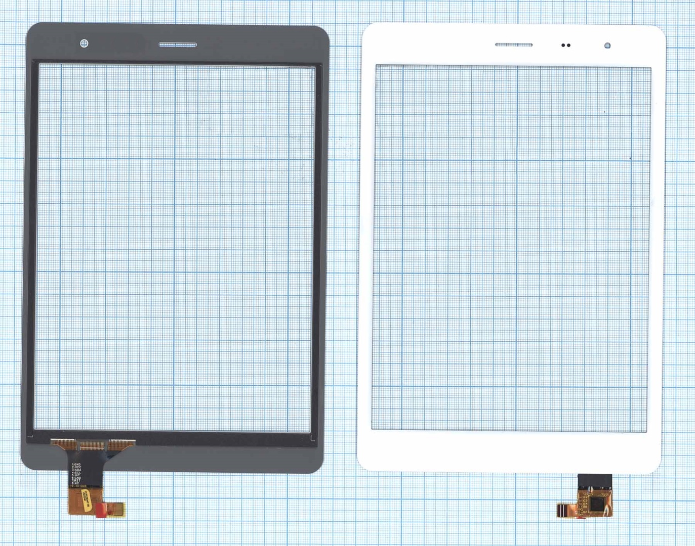 Сенсорное стекло (тачскрин) 078002-02-v1 белое