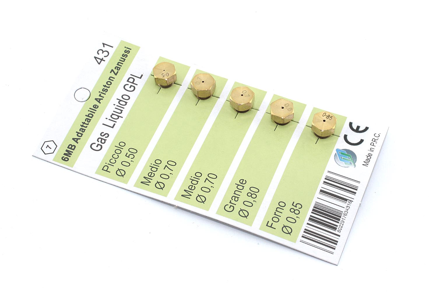 Жиклёры (форсунки) на баллонный газ Wo431 (D=0.50 D=0.70 D=0.70 D=0.80 D=0.85)