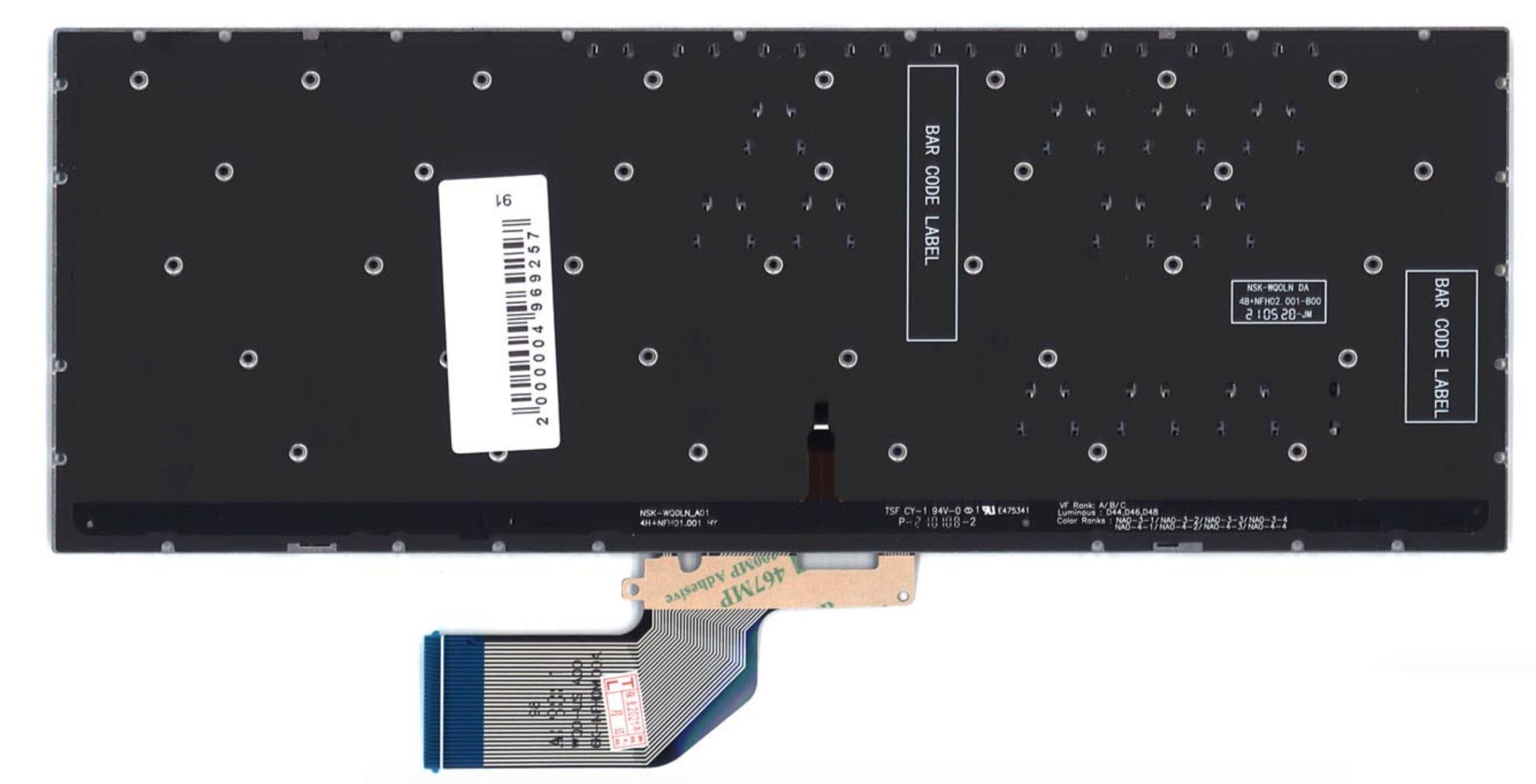 Клавиатура Asus VivoBook S13 S330FL серебристая, с подсветкой, OEM