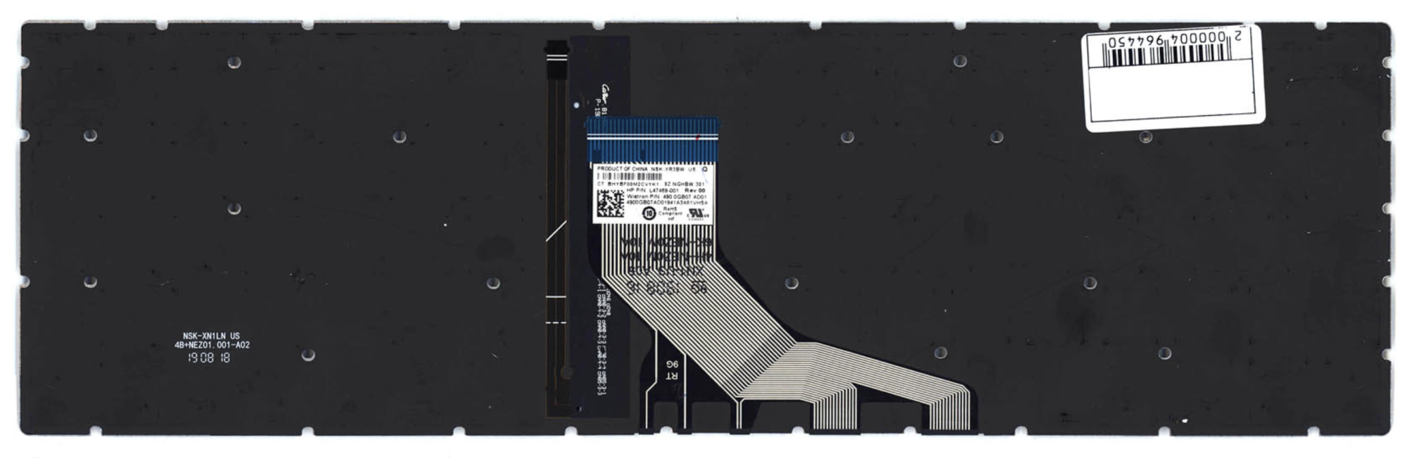 Клавиатура HP 15-dw0000 серебристая с подсветкой, OEM