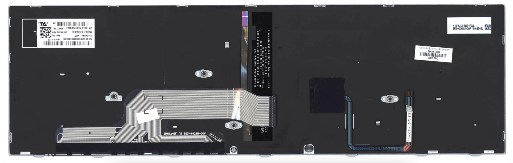 Клавиатура HP Probook 450 G5 с серебристой рамкой и TrackPoint, с подсветкой OEM